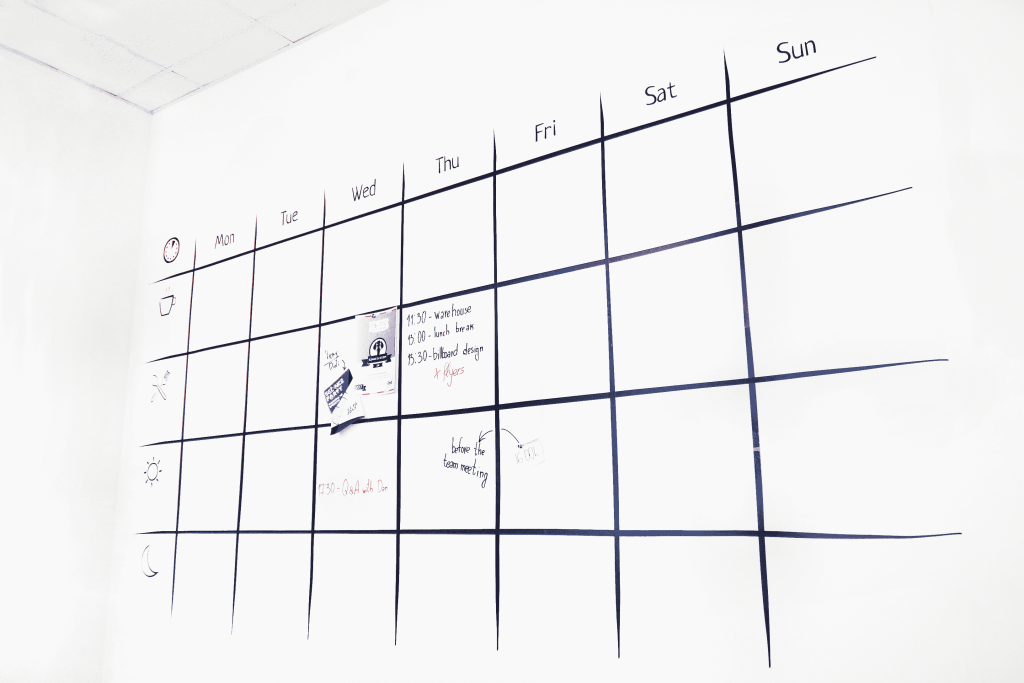 Create a calendar on the wall