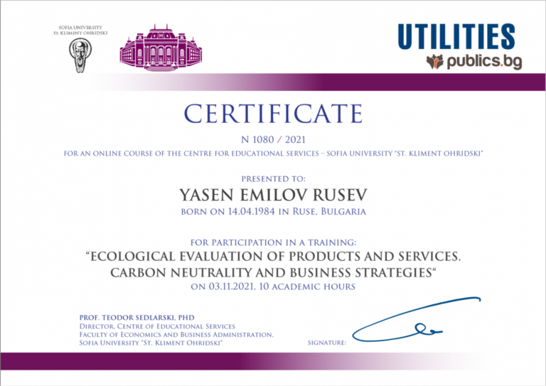 Certificate Carbon Neutrality and Business Strategies